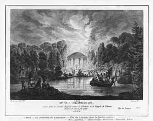 Third View of Trianon, Taken from the English Garden Between the Castle and the Temple of Love, Engraved by Francois Denis Nee